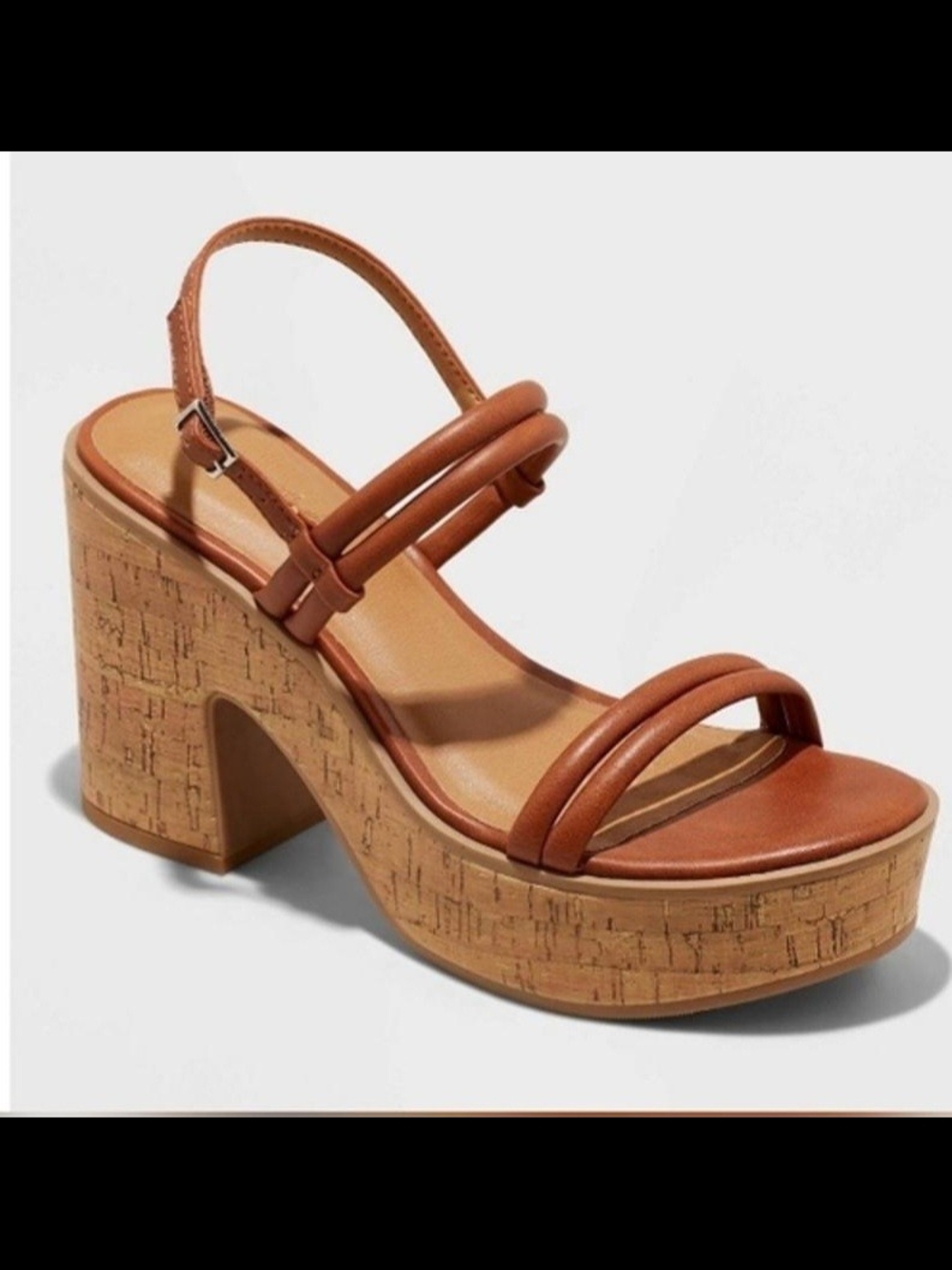 Women’s Tan Cork Platform Heel Sandals